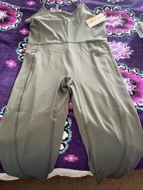 Very J Olive Green Strappy Jumpsuit Romper